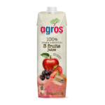 Agros 100% Χυμός 3 Φρούτων (Μήλο / Σταφύλι / Φράουλα) 1lt