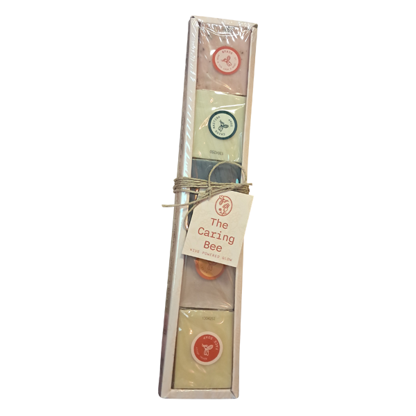 The caring bee Gift set of 5 Greek honey based caring soaps 600γρ.