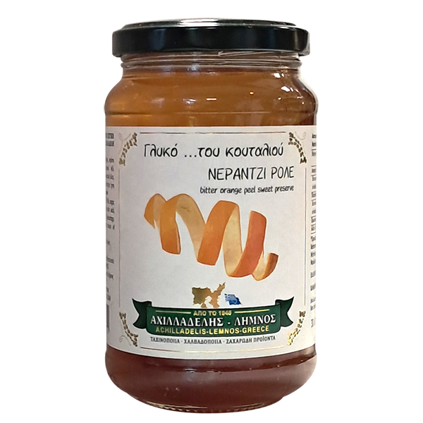 Γλυκο κουταλιου Νεραντζι ρολε Γλυκό Κουταλιού Νεράντζι ρολέ Αχιλλαδέλης 450γρ. - Image 1