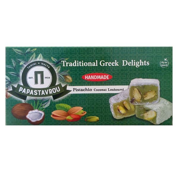 Παπασταύρου Λουκούμια Φυστίκι Αιγίνης ινδοκάρυδο 200γρ.